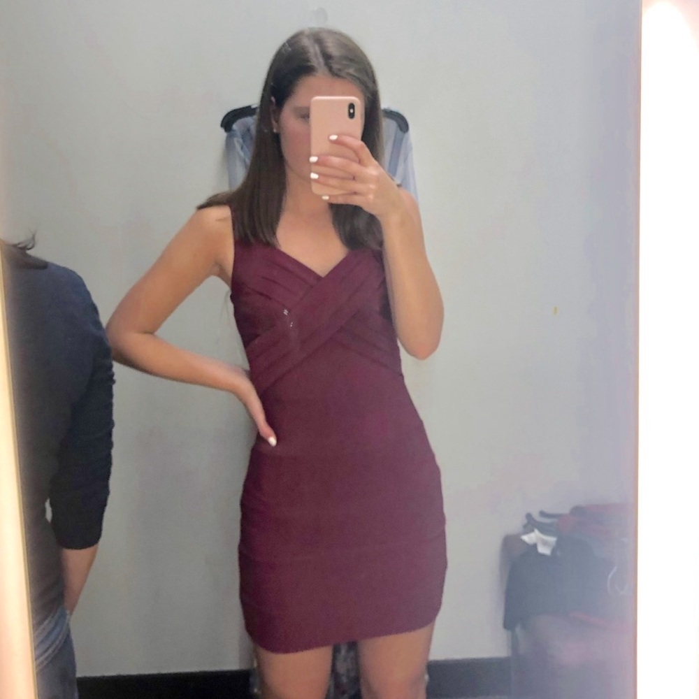 Maroon BodyCon Dress